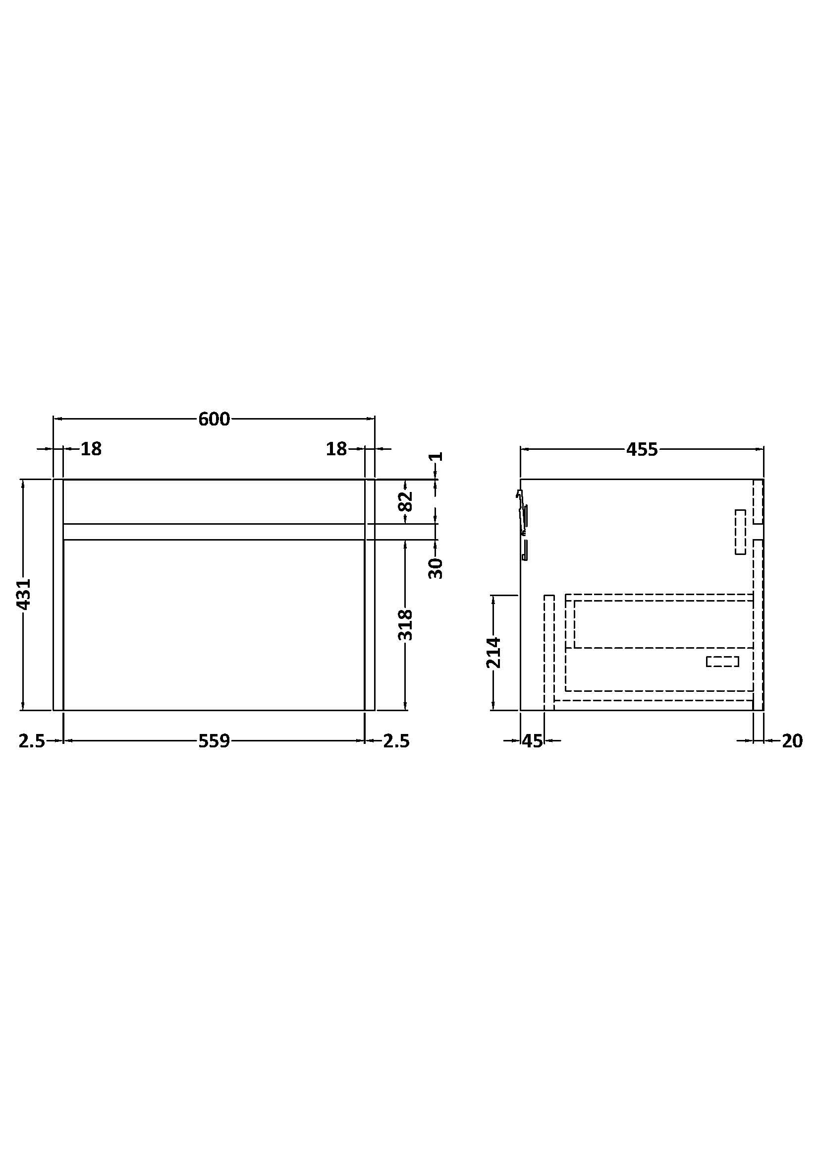 BC Designs Loftwood 600mm Cabinet