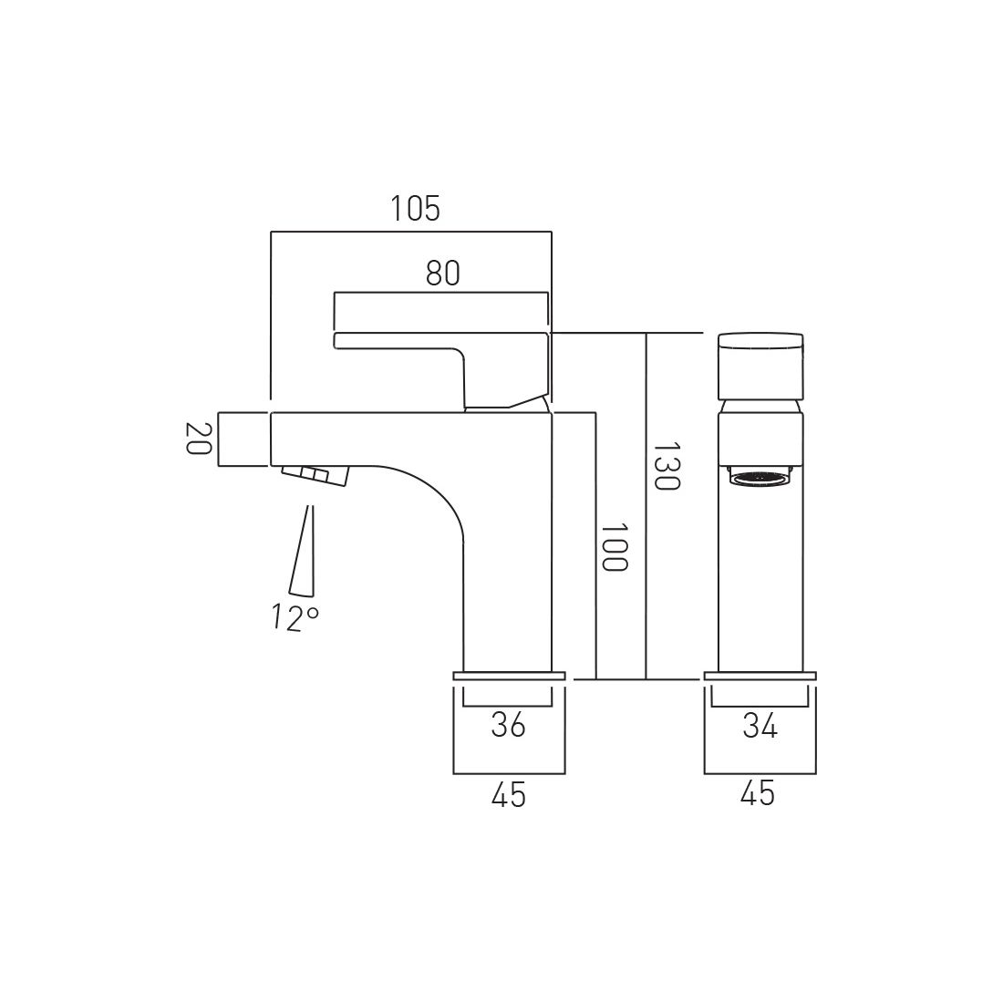 Vado Life Mini Mono Basin Mixer