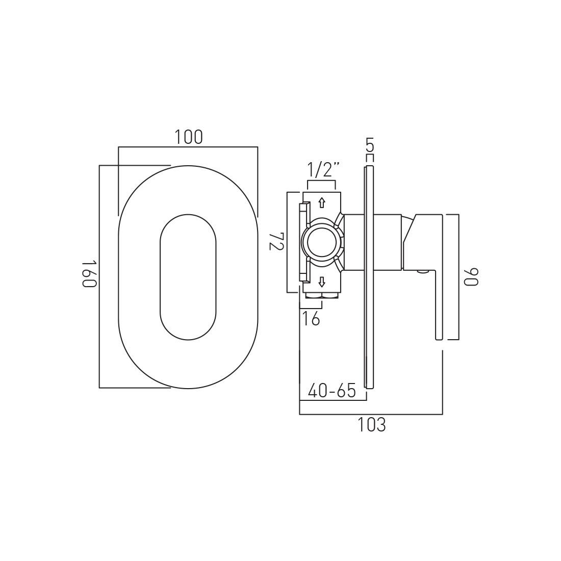 Vado Life Manual Shower Valve