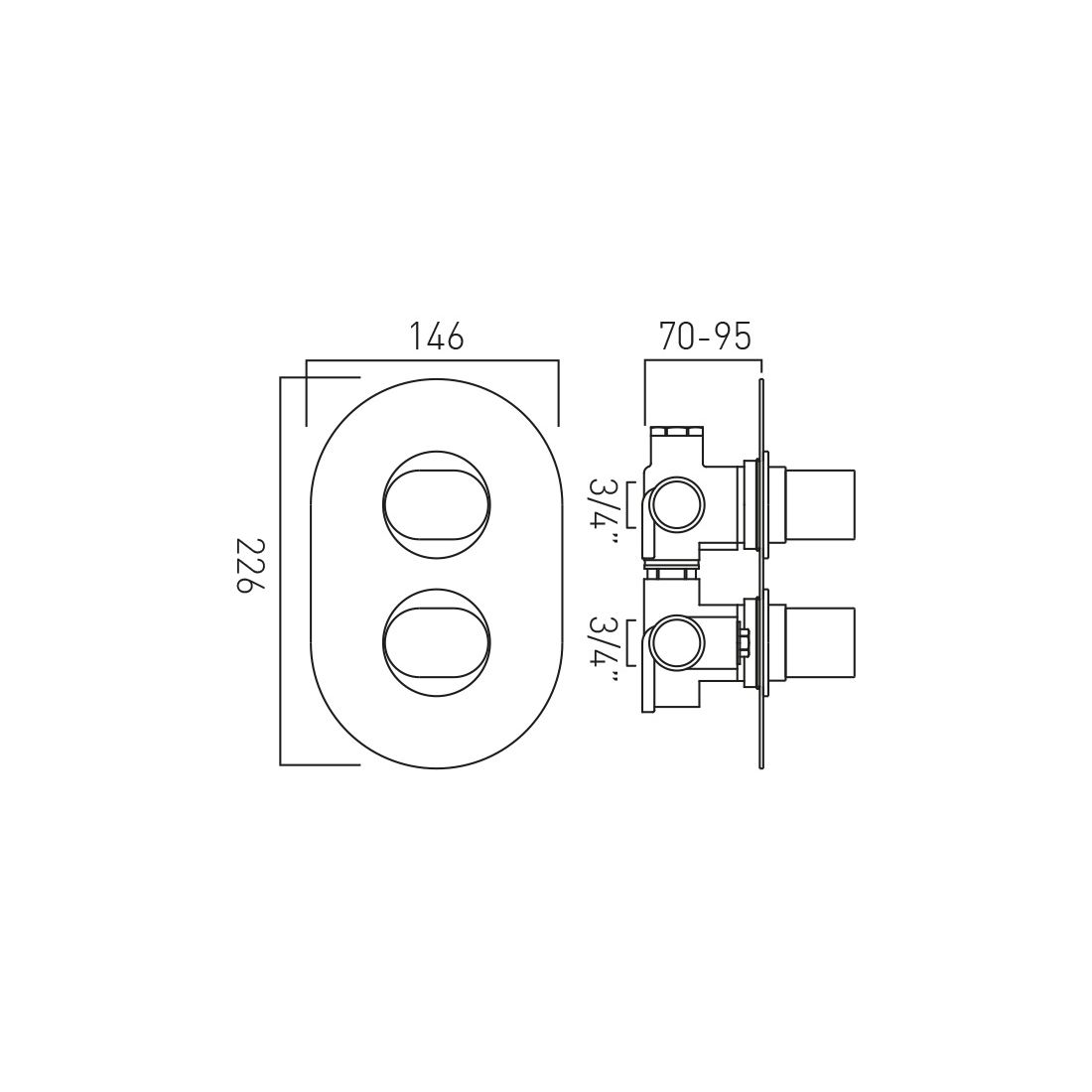 Vado DX Life 2 Outlet Shower Valve