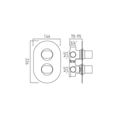 Vado DX Life 3 Outlet Shower Valve