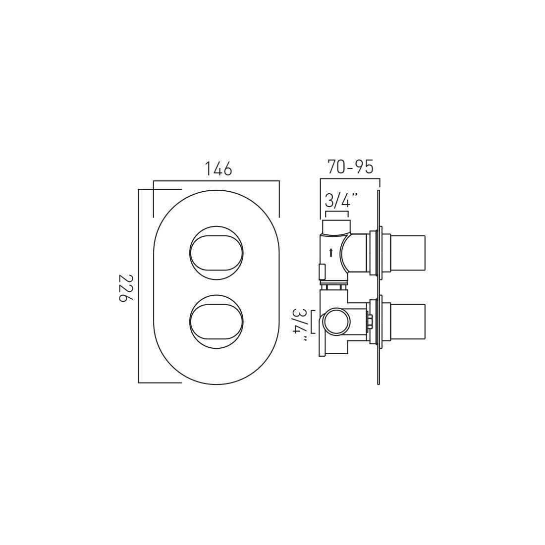 Vado DX Life 1 Outlet Shower Valve