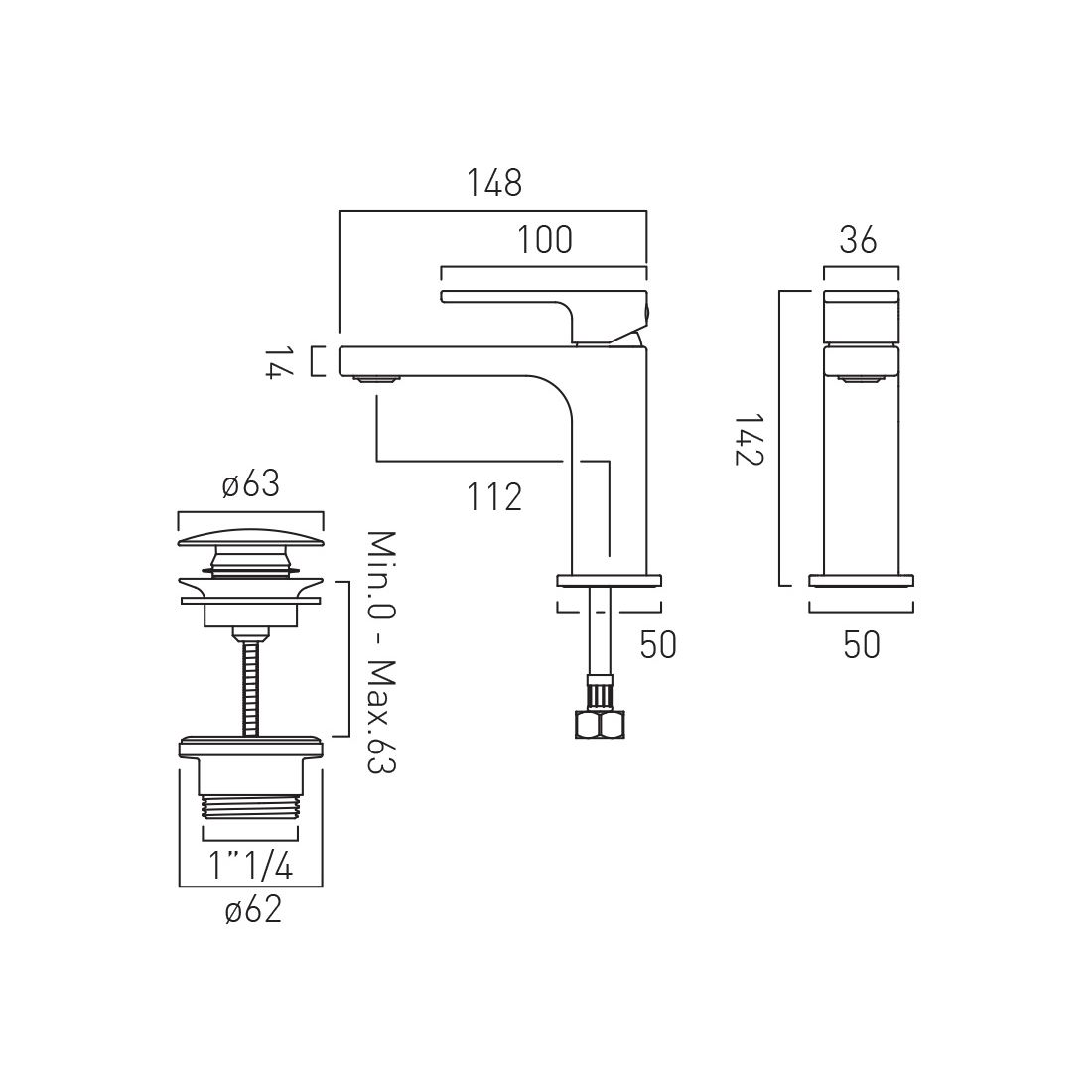 Vado Life Slimline Basin mixer