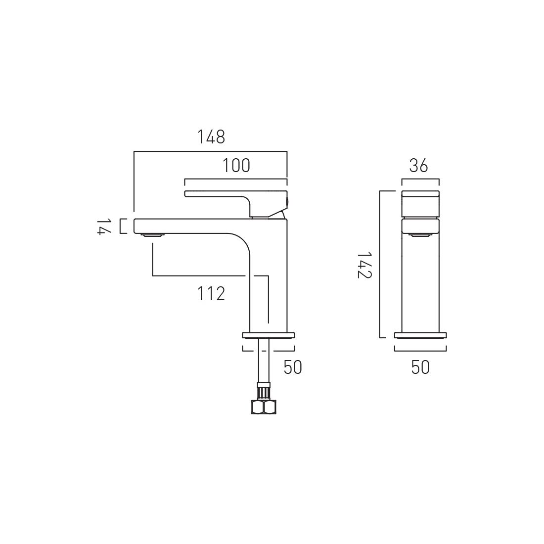 Vado Life Slimline Basin mixer