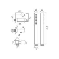 Vado Mix Mini Shower Kit with Integrated Outlet