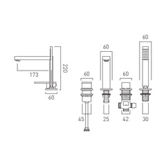 Vado Notion 4 Hole  Bath Shower Mixer