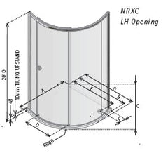 Matki Radiance Curved enclosure - Integrated Tray