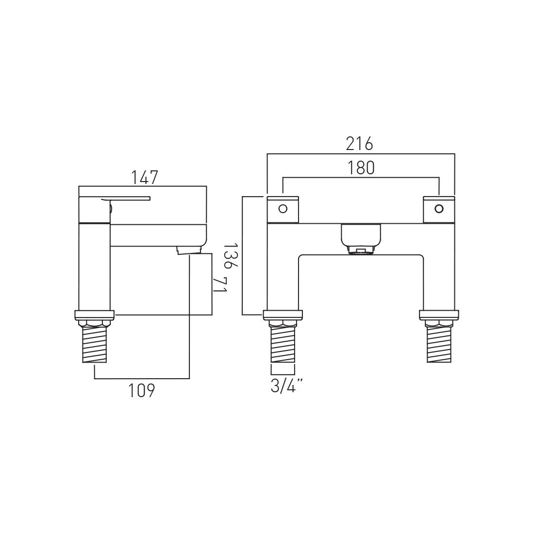 Vado Phase Bath Filler Tap