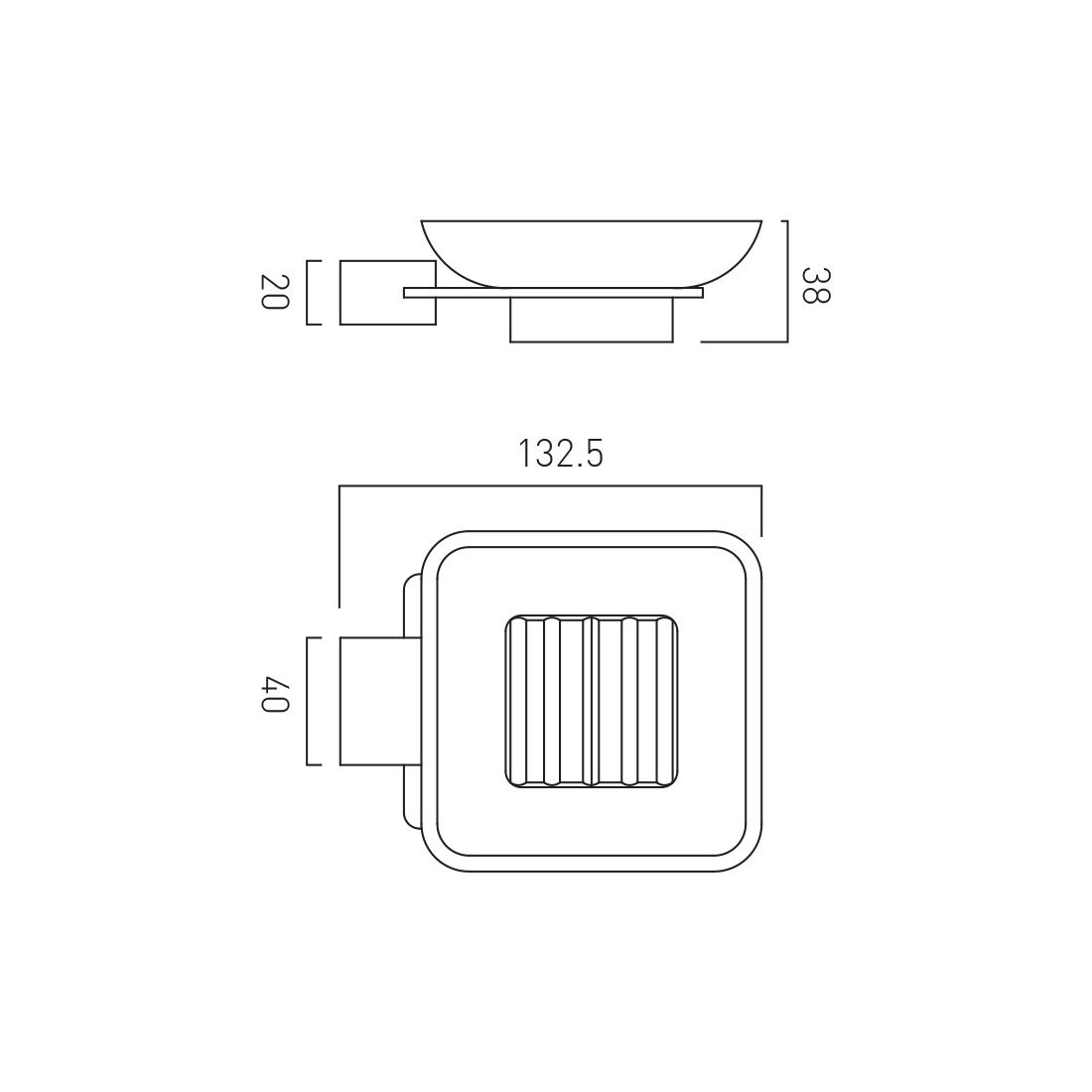 Vado Phase Frosted Glass Soap Dish and Holder