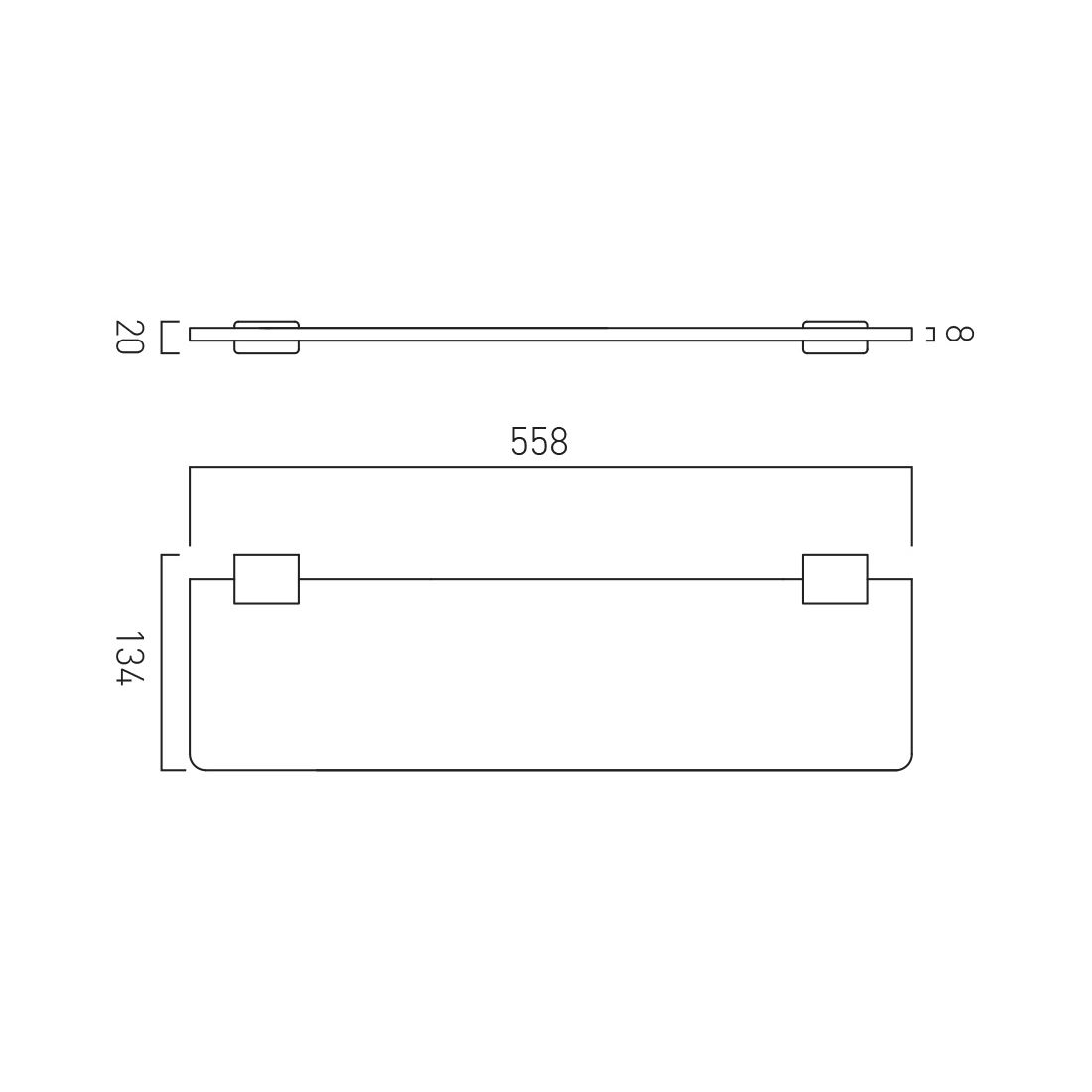 Vado Phase Frosted Glass Shelf