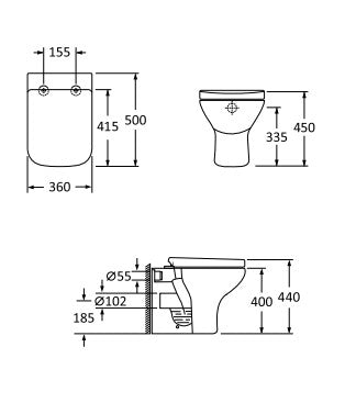 Scudo Porto Back to Wall Toilet