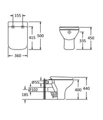 Scudo Porto Back to Wall Toilet