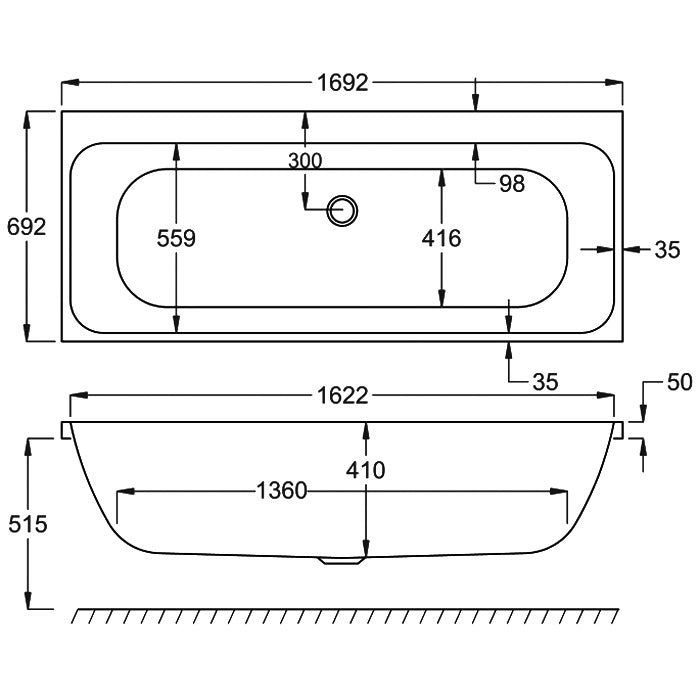 profile double ended diagram 1700  x 700