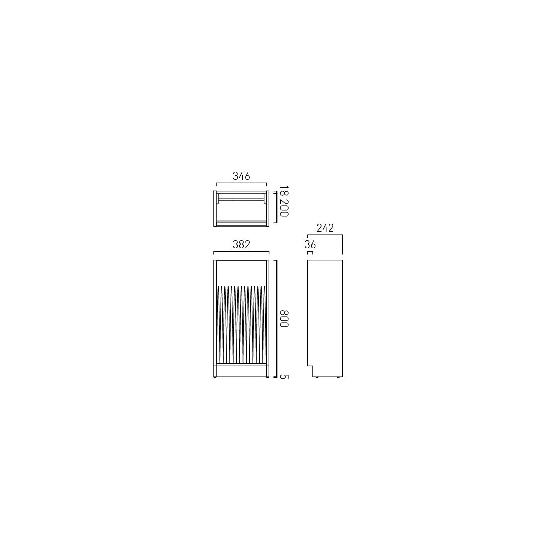 Vado Safari Fluted Floor Mounted Cloakroom Unit