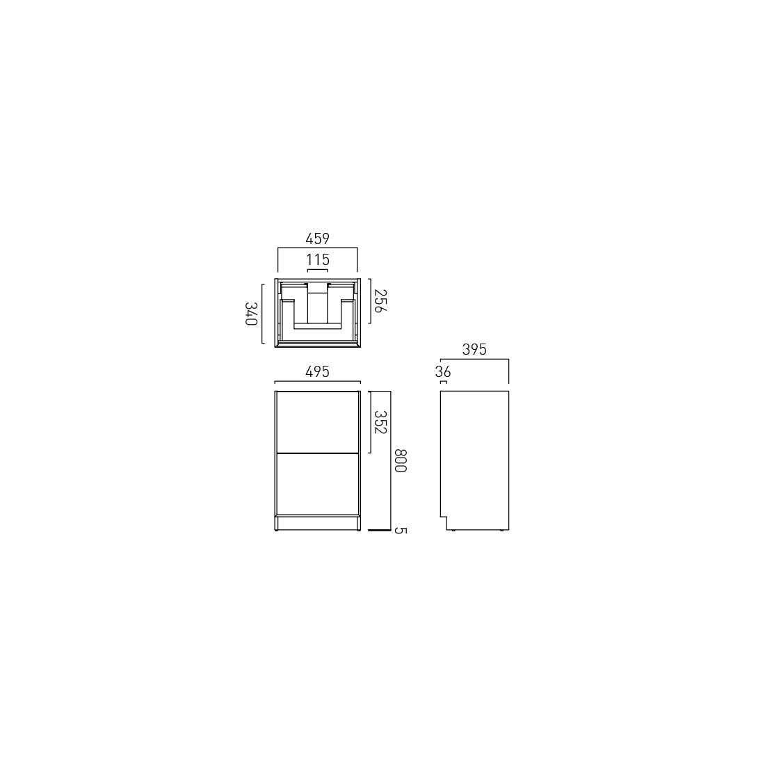 Vado Safari Smooth Floor Mounted 500mm Vanity Unit