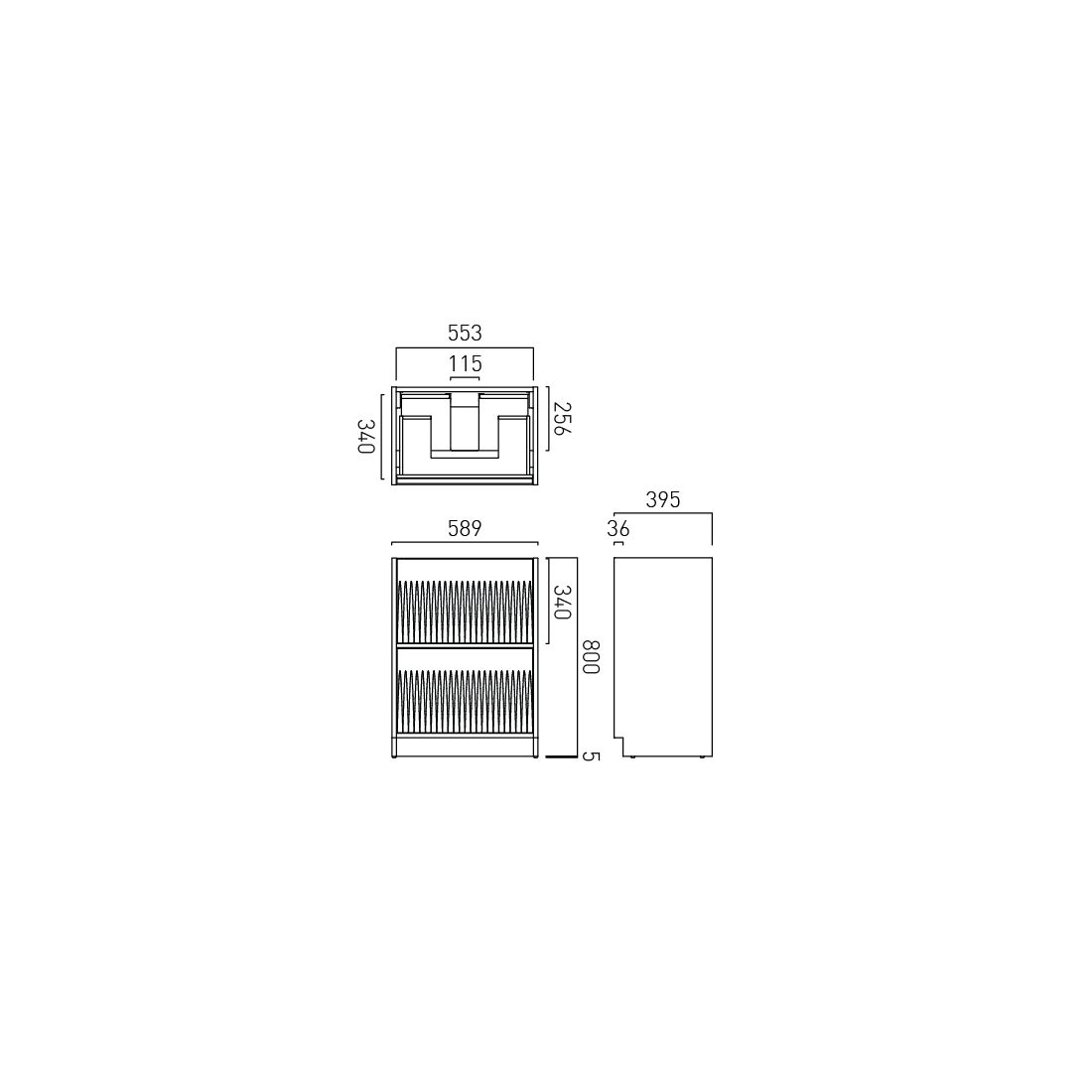 Vado Safari Fluted Floor Mounted 600mm Vanity Unit