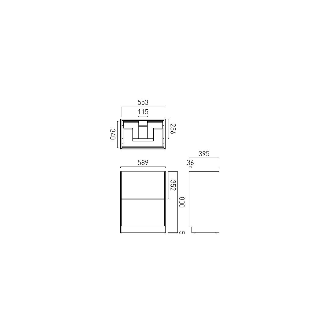 Vado Safari Smooth Floor Mounted 600mm Vanity Unit