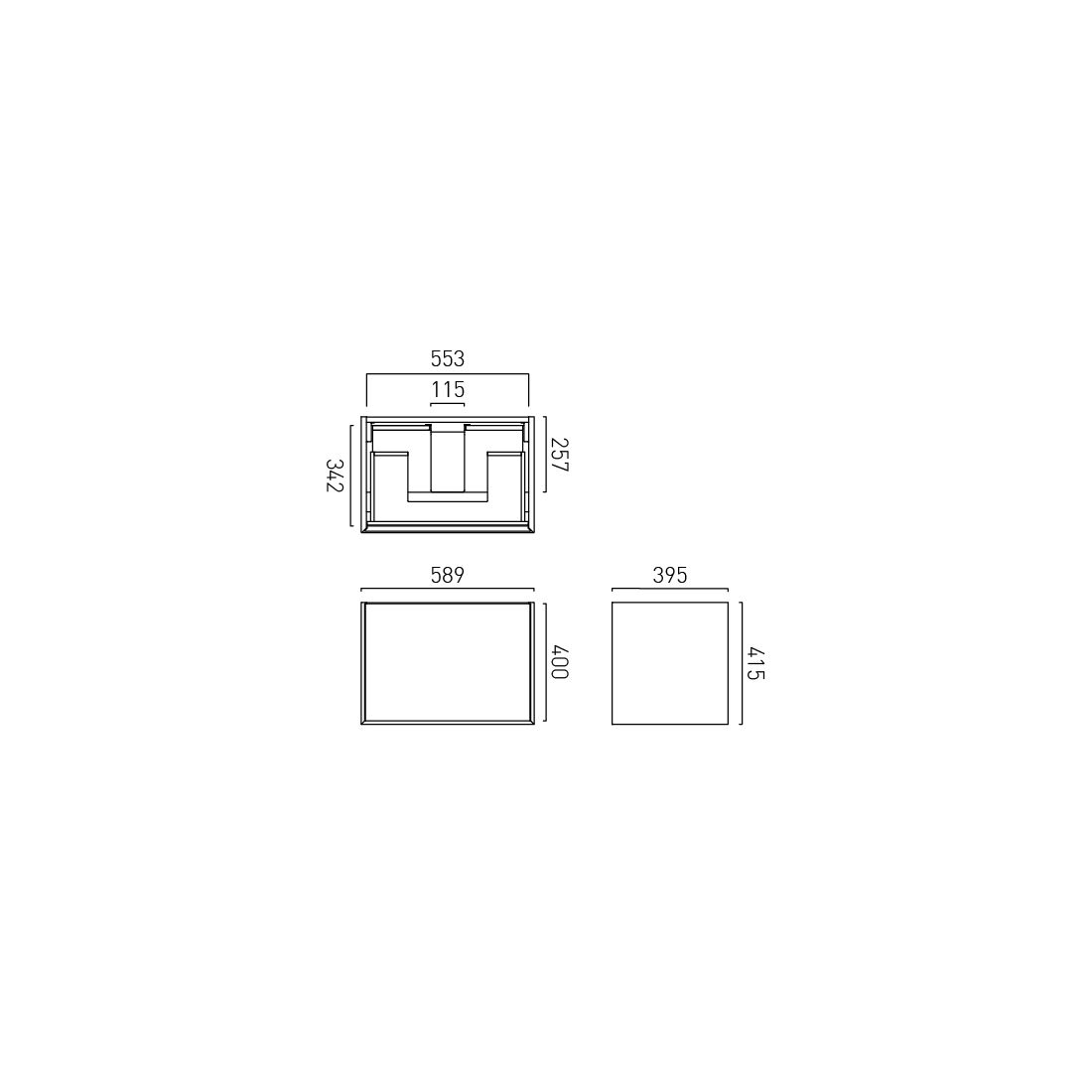 Vado Safari Smooth Wall Mounted 600mm Vanity Unit