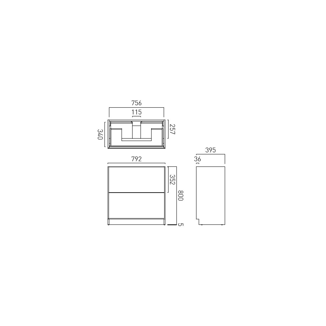 Vado Safari Smooth Floor Mounted 800mm Vanity Unit
