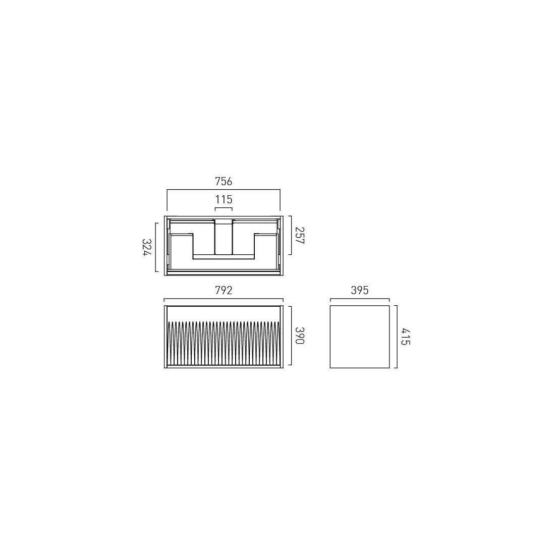 Vado Safari Fluted Wall Mounted 800mm Vanity Unit
