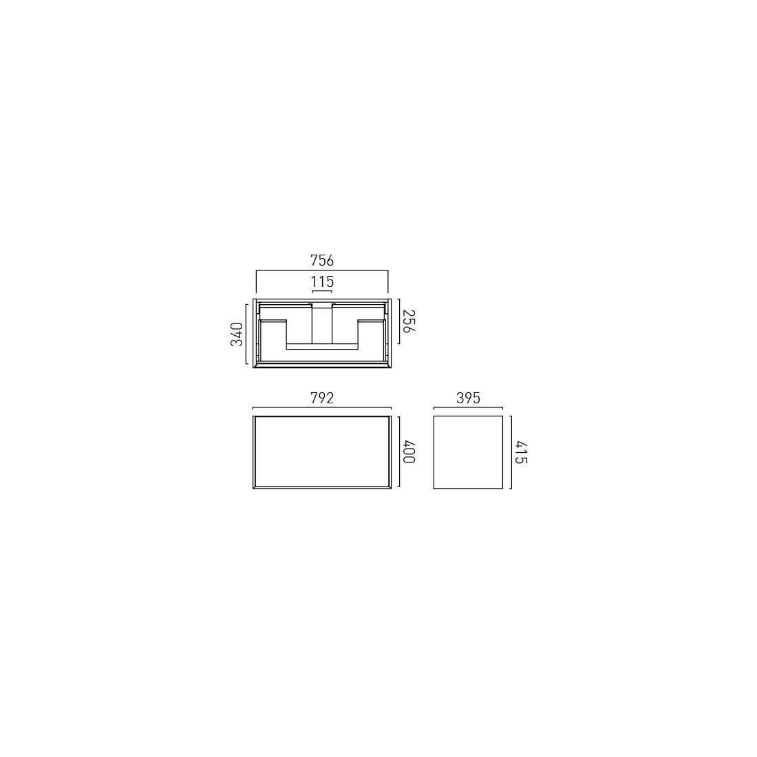 Vado Safari Smooth Wall Mounted 800mm Vanity Unit