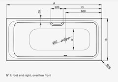 Bette Select side drawing overflow front