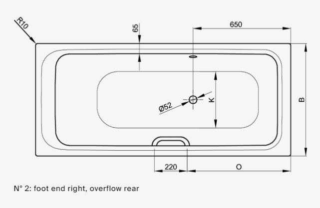 Bette Select side drawing overflow rear