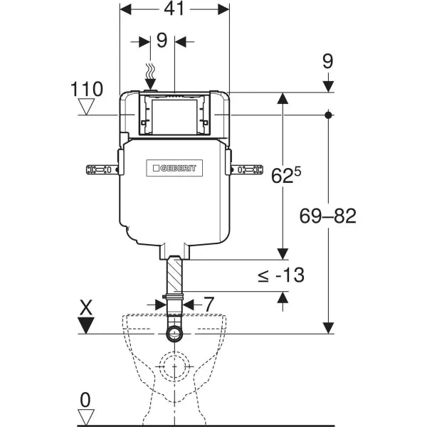 Geberit Sigma Concealed Cistern 8cm