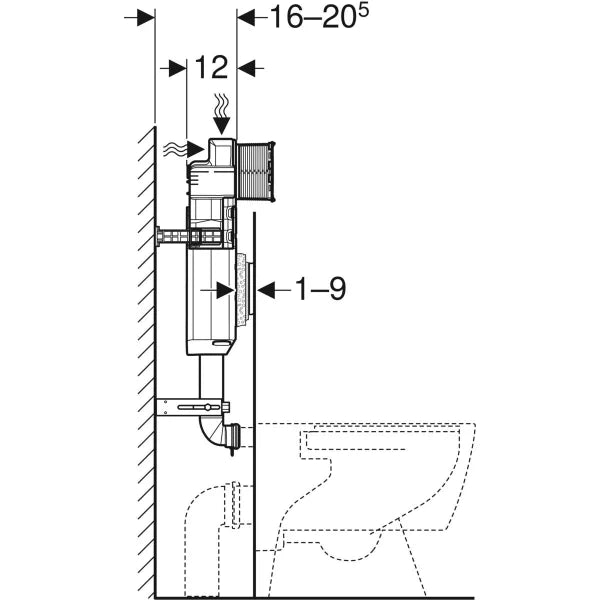 Geberit Sigma 12cm concealed dual flush cistern