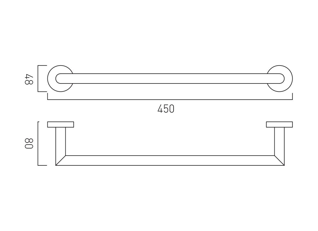 Vado Individual Knurled Accents Towel Rail 450mm