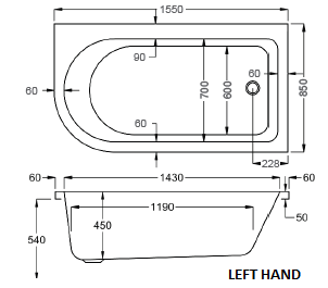 status shower bath diagram left