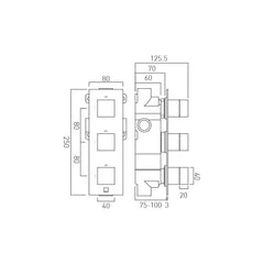 Vado Tablet Notion 2 Outlet 3 Handle Shower Valve