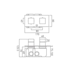 Vado Tablet Notion 2 Outlet Horizontal Shower Valve