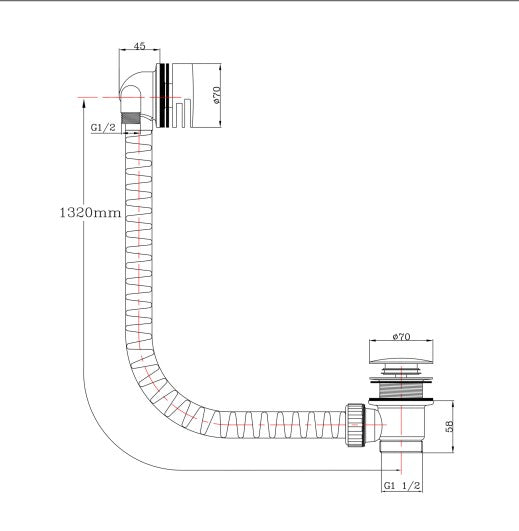 Jtp Click Clack Bath Filler Waste