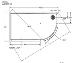 Matki Universal 40  Curved Shower Trays - Bespoke Colour