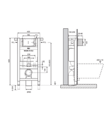 JTP 820cm Pre-wall WC Frame