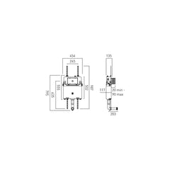 Vado Standard Cistern for Back to Wall Pan