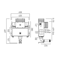 Vado Short Cistern for Back to Wall Pan