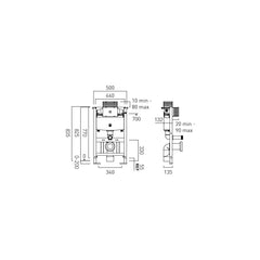 Vado Short Frame and Cistern for Wall Hung Pan